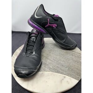 Puma Cell Shoes Womens 10 Black Pink Retro Running Training Sneakers Athletic